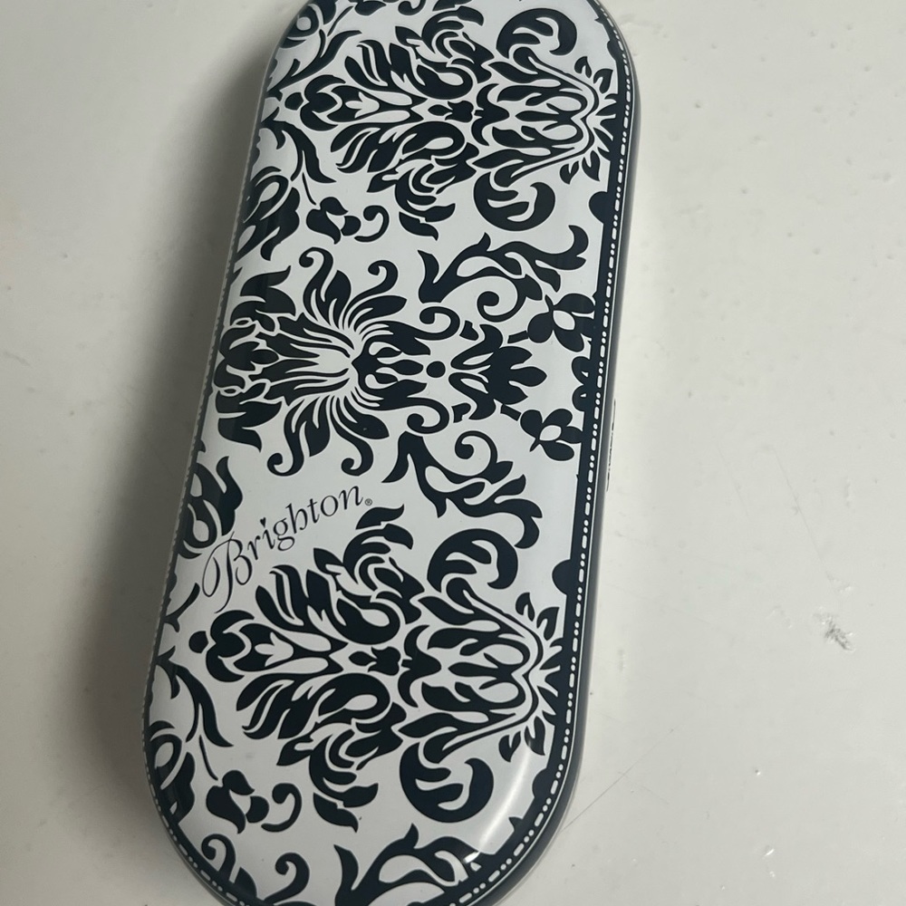 Brighton black and white floral print sunglasses case